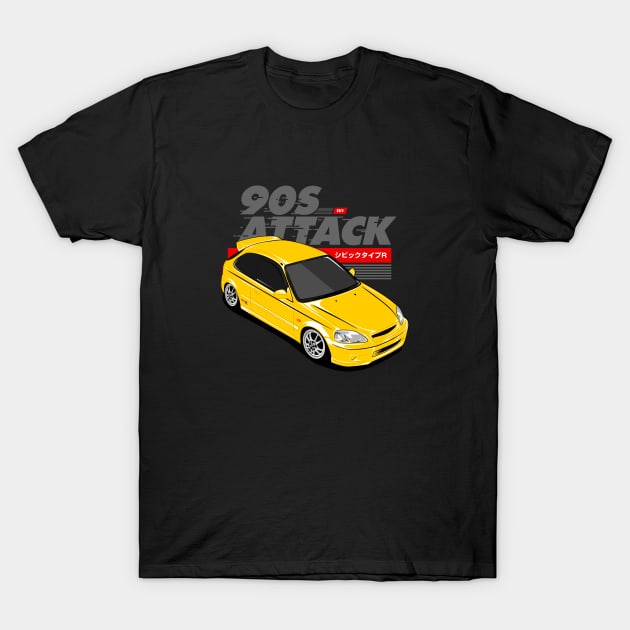 Honda Civic EK9 JDM Car Legend T-Shirt by ninetiescustoms